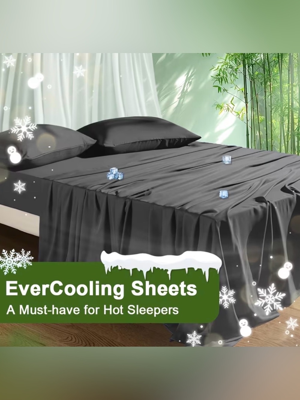 Cooling Bed Sheet Set - Dark Grey